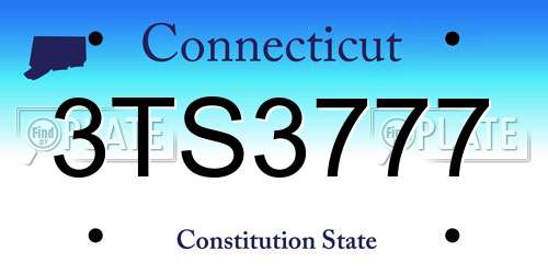 3TS3777 Connecticut License Plate