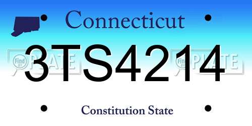 3TS4214 Connecticut License Plate