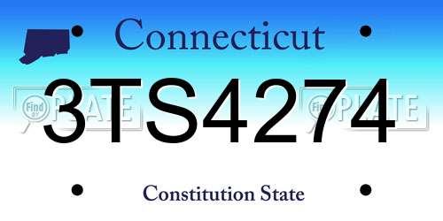 3TS4274 Connecticut License Plate