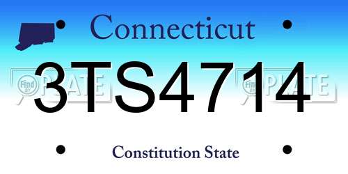 3TS4714 Connecticut License Plate