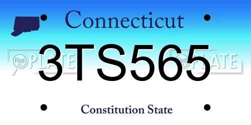 3TS565 Connecticut License Plate