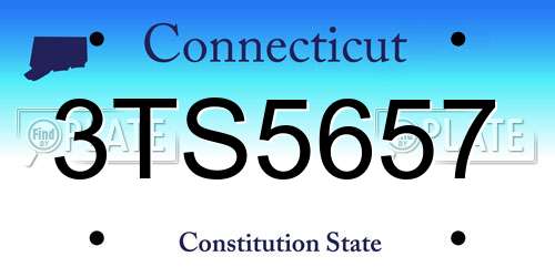 3TS5657 Connecticut License Plate