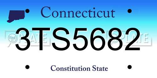 3TS5682 Connecticut License Plate