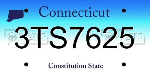 3TS7625 Connecticut License Plate