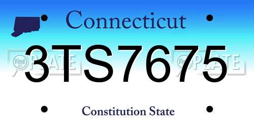 3TS7675 Connecticut License Plate