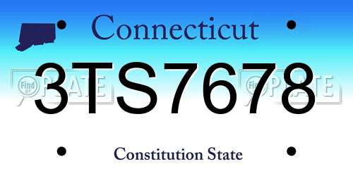3TS7678 Connecticut License Plate