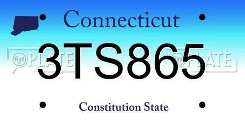 3TS865 Connecticut License Plate