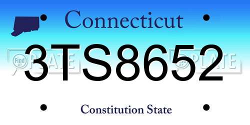 3TS8652 Connecticut License Plate