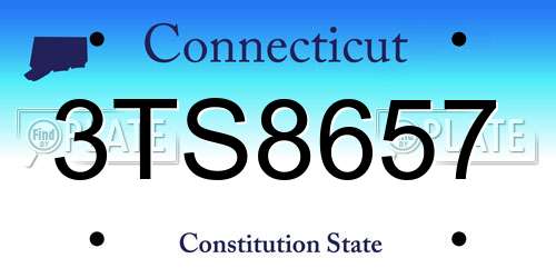 3TS8657 Connecticut License Plate