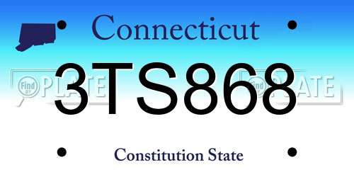 3TS868 Connecticut License Plate
