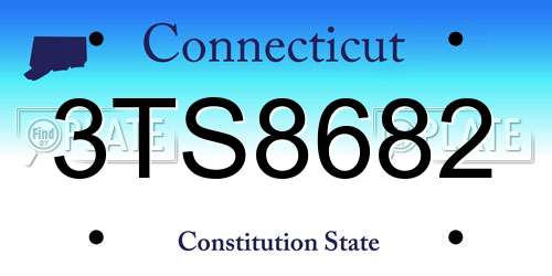 3TS8682 Connecticut License Plate