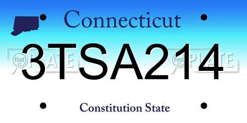 3TSA214 Connecticut License Plate