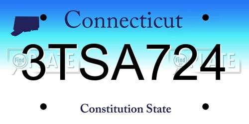 3TSA724 Connecticut License Plate