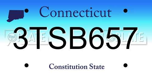 3TSB657 Connecticut License Plate