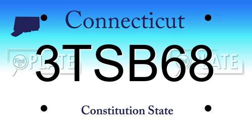 3TSB68 Connecticut License Plate