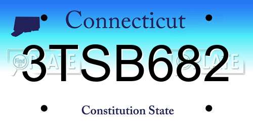 3TSB682 Connecticut License Plate