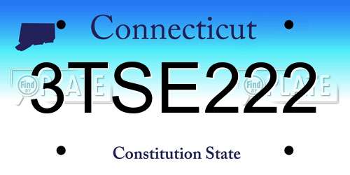 3TSE222 Connecticut License Plate