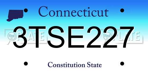 3TSE227 Connecticut License Plate