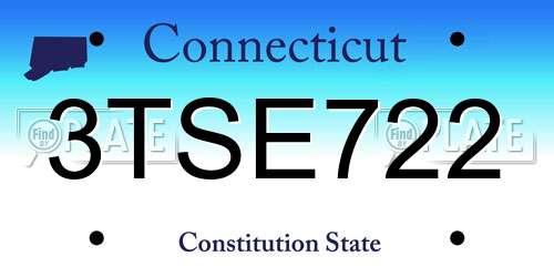 3TSE722 Connecticut License Plate