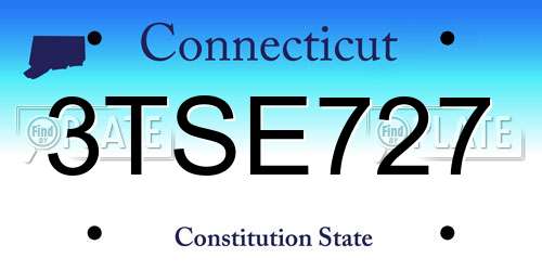 3TSE727 Connecticut License Plate