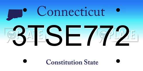 3TSE772 Connecticut License Plate