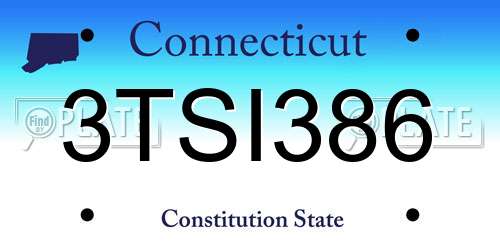3TSI386 Connecticut License Plate