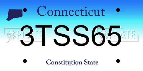 3TSS65 Connecticut License Plate