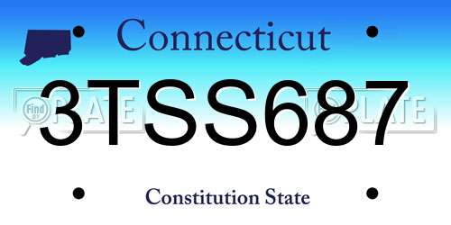 3TSS687 Connecticut License Plate