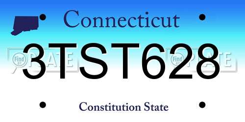 3TST628 Connecticut License Plate