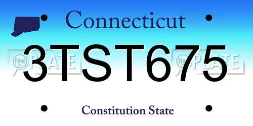 3TST675 Connecticut License Plate