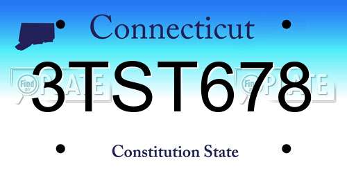 3TST678 Connecticut License Plate