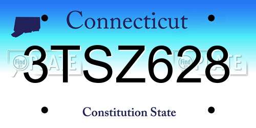 3TSZ628 Connecticut License Plate
