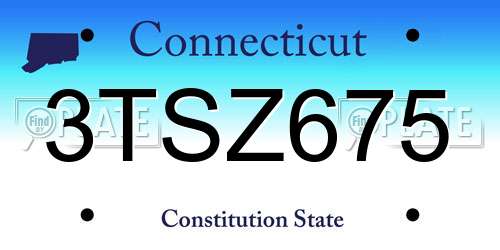 3TSZ675 Connecticut License Plate