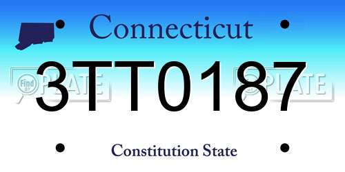 3TT0187 Connecticut License Plate