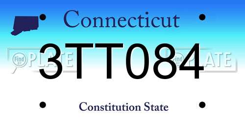 3TT084 Connecticut License Plate