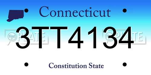 3TT4134 Connecticut License Plate