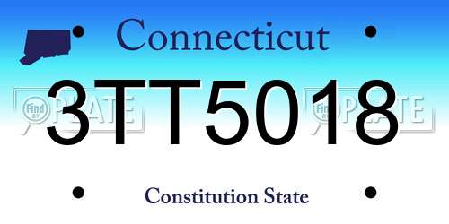 3TT5018 Connecticut License Plate