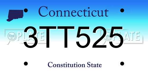3TT525 Connecticut License Plate