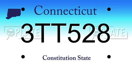 3TT528 Connecticut License Plate