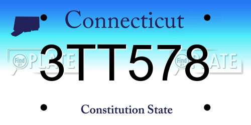 3TT578 Connecticut License Plate