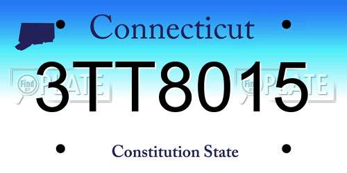 3TT8015 Connecticut License Plate