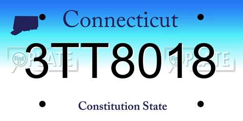 3TT8018 Connecticut License Plate