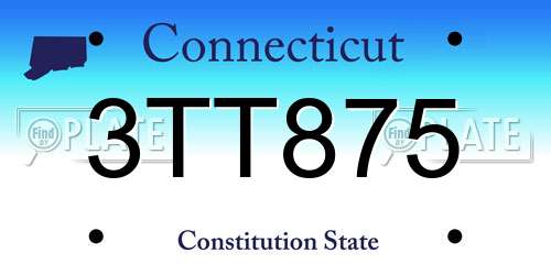 3TT875 Connecticut License Plate
