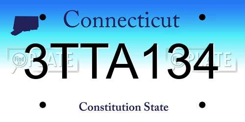 3TTA134 Connecticut License Plate