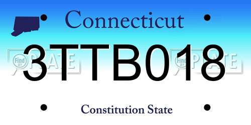 3TTB018 Connecticut License Plate