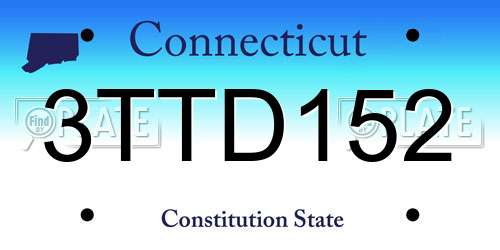 3TTD152 Connecticut License Plate