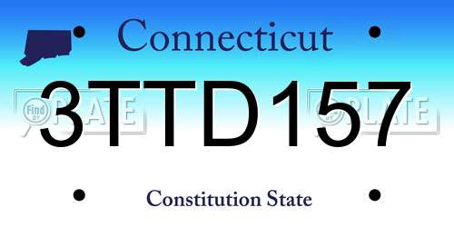 3TTD157 Connecticut License Plate