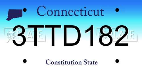 3TTD182 Connecticut License Plate