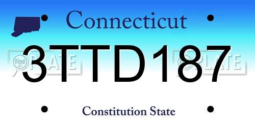 3TTD187 Connecticut License Plate