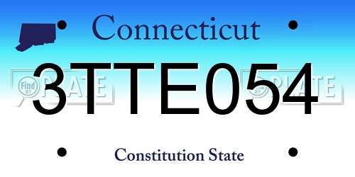 3TTE054 Connecticut License Plate